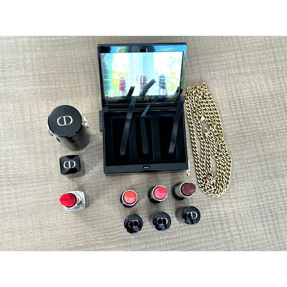 DIOR Rouge Minaudière Clutch with Lipsticks Set *New but No Box* - Picture 6 of 13